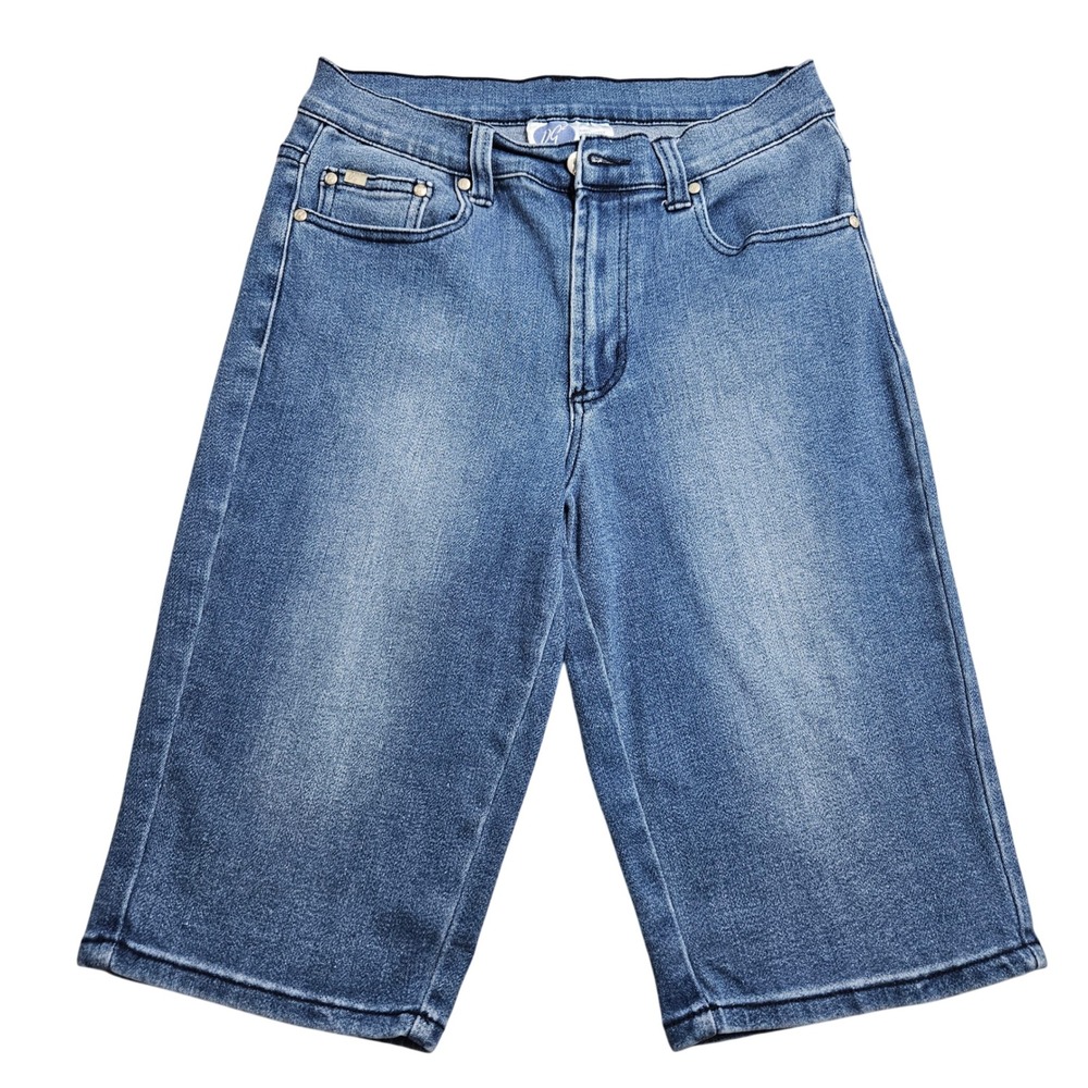 DG2 by Diane Gilman Bermuda Shorts Womens 8 Blue‎ Medium Wash Stretch Denim